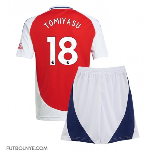 Camiseta Arsenal Takehiro Tomiyasu #18 Primera Equipación para niños 2024-25 manga corta (+ pantalones cortos)